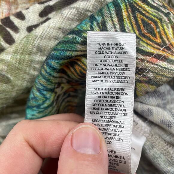 CHICO'S Boho Top Women's 0 Small Abstract Artsy Print Casual Lightweight - Picture 9 of 10